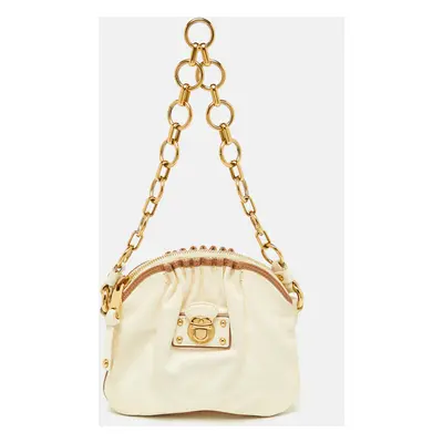 Marc by Marc Jacobs Off White/Brown Leather Chain Bag