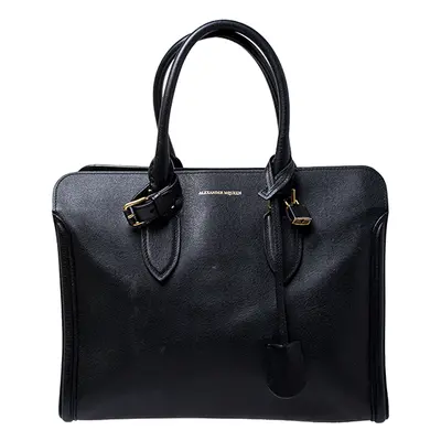 Alexander McQueen Black Leather Heroine Open Tote