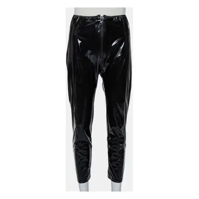 Lisa Marie Fernandez Black Faux leather Zip Front Hannah Cropped Leggings