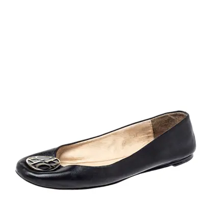 CH Carolina Herrera Black Leather Ballet Flats Size