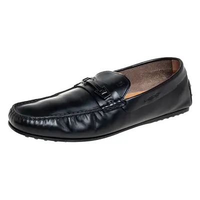 Tod's Black Leather Slip on Loafer Size