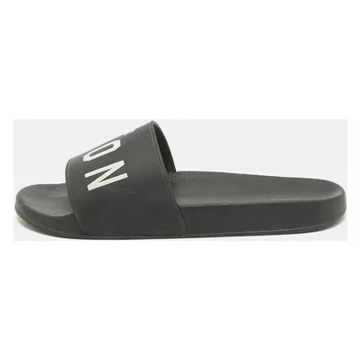 Dsquared2 Black Rubber Slide Sandals Size