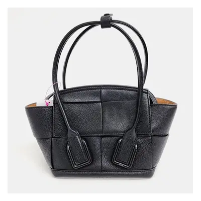 Bottega Veneta Black Leather Mini Arco Top Handle Bag