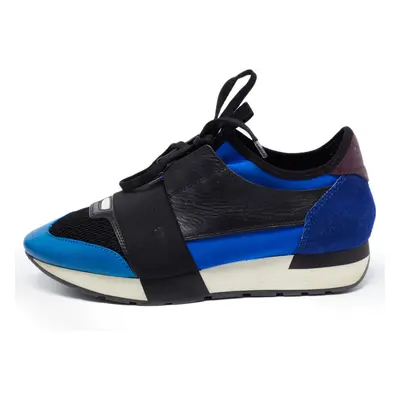 Balenciaga Multicolor Leather and Mesh Race Runner Sneakers Size