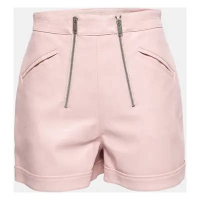 Stella McCartney Rose Pink Faux Leather Kallie Shorts