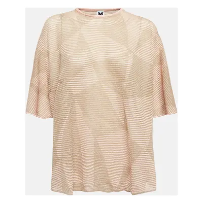 M Missoni Metallic Pink Lurex Knit Top