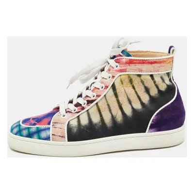 Christian Louboutin Multicolor Fabric Tie Dye High Top Sneakers Size 39.5