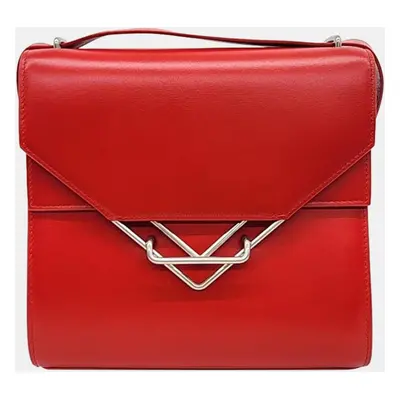 Bottega Veneta Red Leather Clip Shoulder Bag