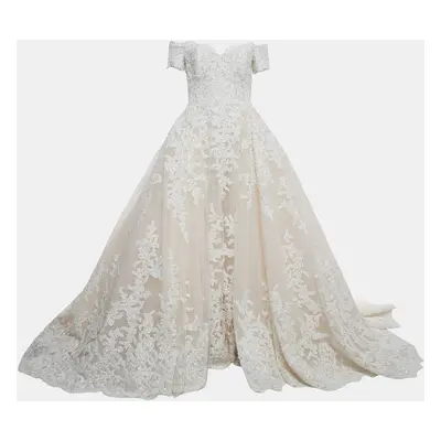 Zuhair Murad White Embroidered Tulle Wedding Gown