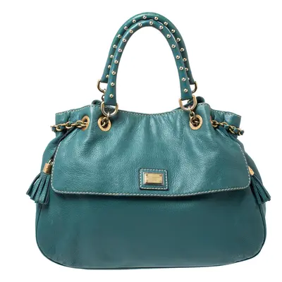 Dolce & Gabbana Green Leather Miss Charlotte Satchel