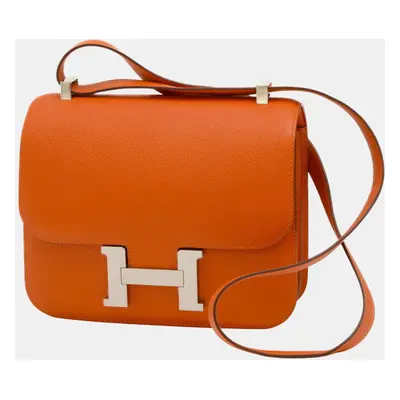 Hermes Epson Orange Poppy Constance Handbag