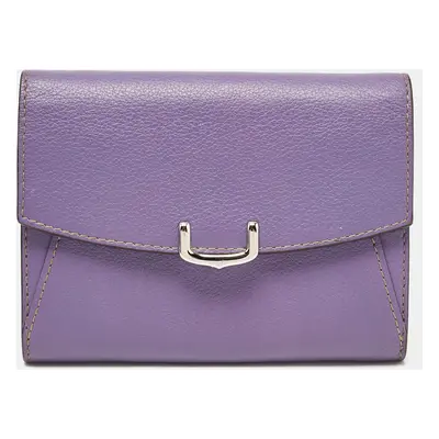 Cartier Purple Leather C de Cartier Compact Wallet