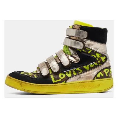 Louis Vuitton Multicolor Suede and Leather Graffiti Metallic-Trim Sneakers Size 42.5