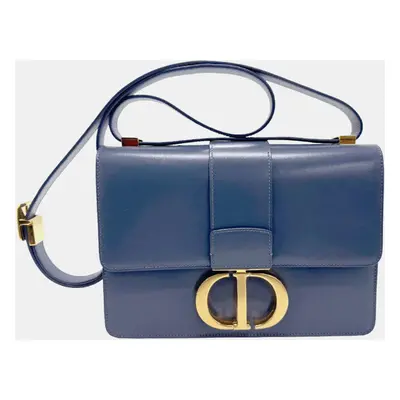 Dior Navy Blue Leather Montaigne Shoulder Bags