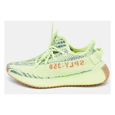 Yeezy x Adidas Green Knit Fabric Boost V2 Frozen Yellow Sneakers Size