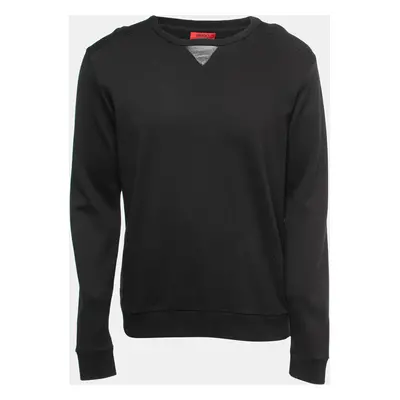 Boss By Hugo Boss Black Cotton Knit Crew Neck Sweatshirt