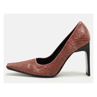 Casadei Pink Python Pointed Toe Pumps Size