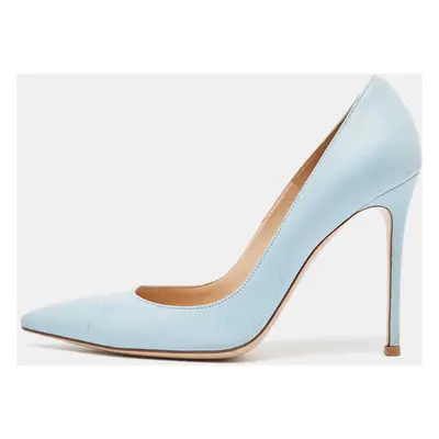 Gianvito Rossi Light Blue Leather Pointed Toe Pumps Size