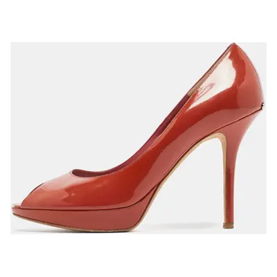 Dior Dark Orange Patent Leather Miss Dior Pumps Size