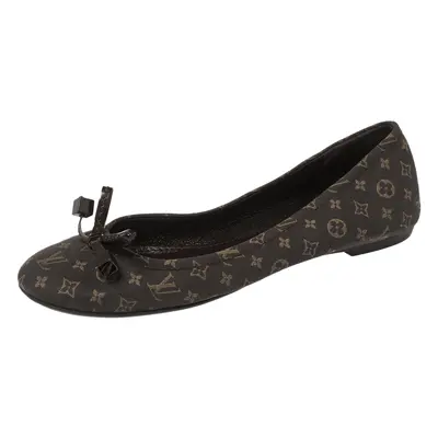 Louis Vuitton Brown Monogram Mini Lin Canvas Debbie Ballet Flats Size 36.5