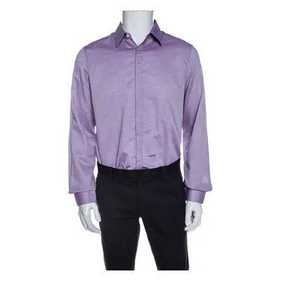 Dsquared2 Purple Chambray Cotton Button Front Shirt