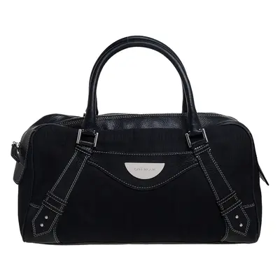 Givenchy Black Monogram Canvas and Leather Zip Satchel