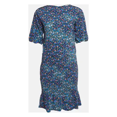 Sandro Blue Floral Printed Jersey Spinelle Mini Dress