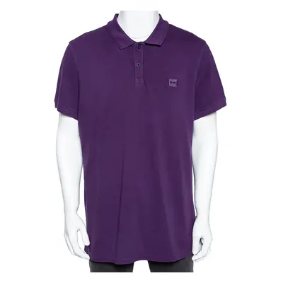 Boss By Hugo Boss Purple Cotton Pique Slim Fit Prime Polo T-Shirt 3XL