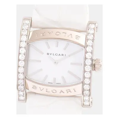 Bvlgari White 18K White Gold Assioma AAW36G Quartz Women's Wristwatch mm