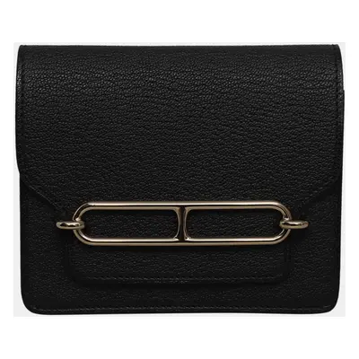 Hermes Black Mysore Goatskin Roulis Wallet