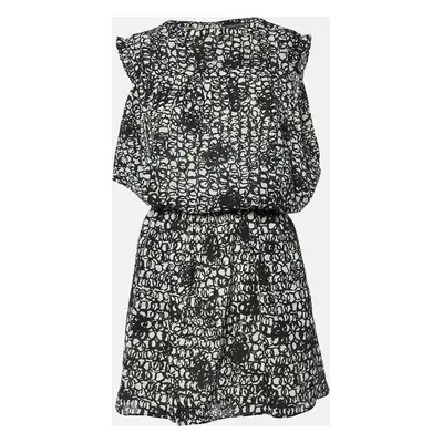 Balenciaga Black/White Abstract Print Silk Mini Dress