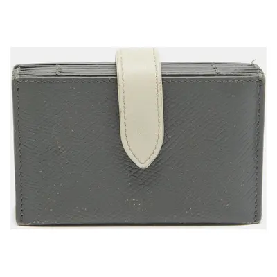 Celine Grey/Off White Leather Accordion Card Holder