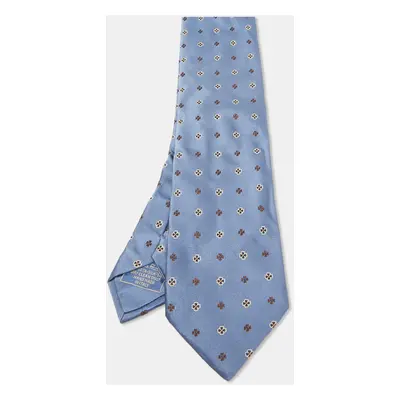 Brioni Blue Floral Jacquard Silk Traditional Tie