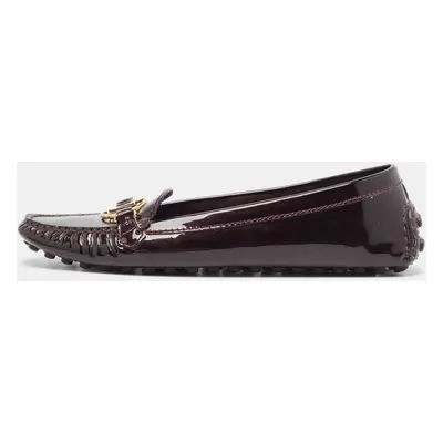 Louis Vuitton Burgundy Patent Leather Dauphine Loafers Size