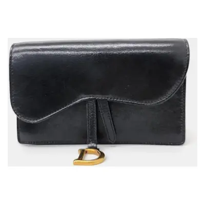 Christian Dior Black Leather Saddle Pouch