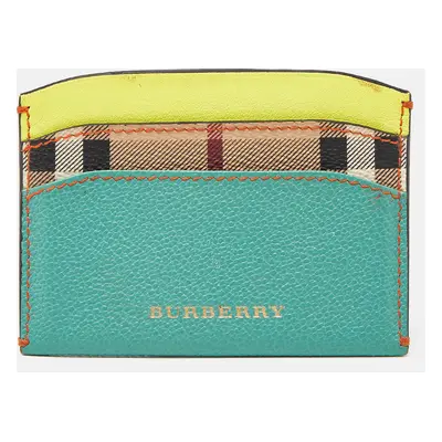 Burberry Multicolor Leather and Coated Canvas Card Holder