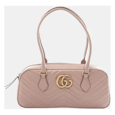 Gucci Pink Leather GG Marmont Medium Tote Bag