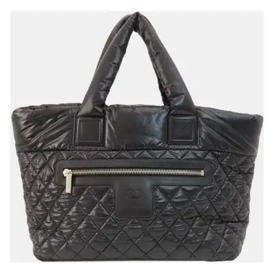 Chanel Black Quilted Nylon Medium Coco Cocoon Reversible Tote Bag