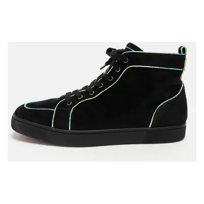 Christian Louboutin Black Suede Rantulow Orlato High Top Sneakers Size