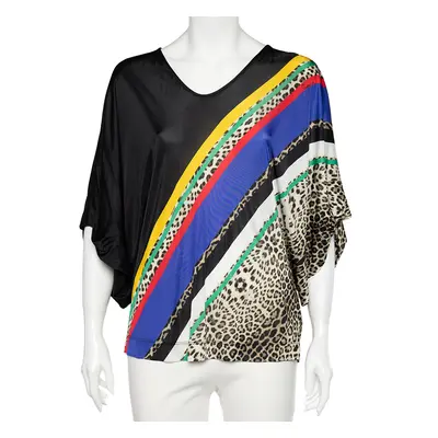 Class by Roberto Cavalli Multicolor Printed Jersey Oversized Top