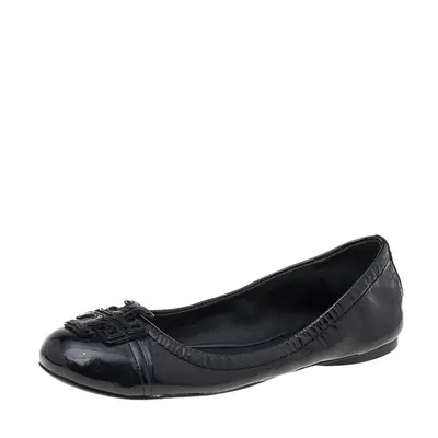 Tory Burch Black Patent Leather Flats Size