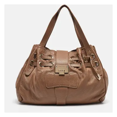 Jimmy Choo Brown Leather Ramona Shoulder Bag