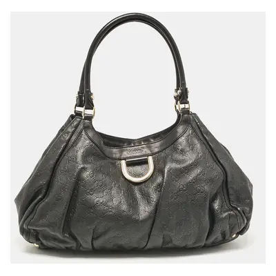 Gucci Black Guccissima Leather Abbey D-Ring Shoulder Bag