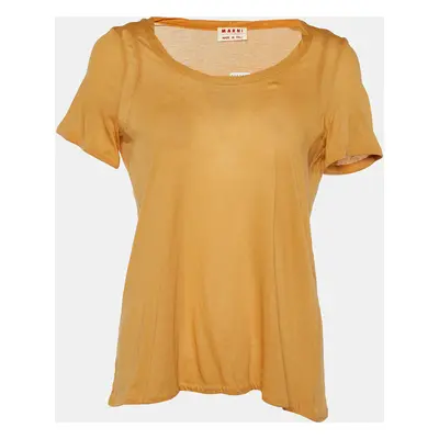 Marni Mustard Yellow Cotton Knit T-Shirt