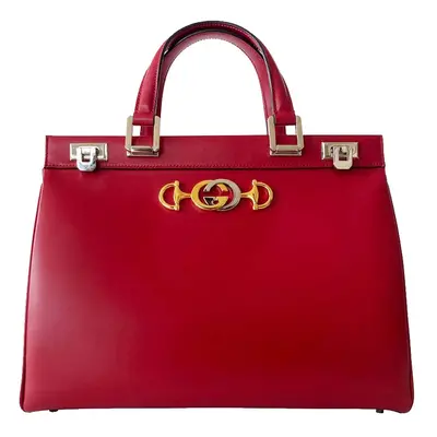 Gucci Red Leather Zumi Medium Top Handle Bag