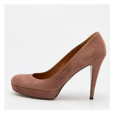 Gucci Pink Suede Round Toe Pumps Size