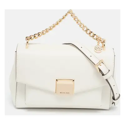 Michael Kors White Leather Lita Shoulder Bag