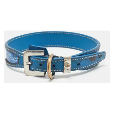 Goyard Blue Goyardine Coated Canvas and Leather Dog Collar