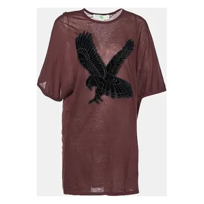 Stella McCartney Brown Cotton Eagle Embroidered Blouse