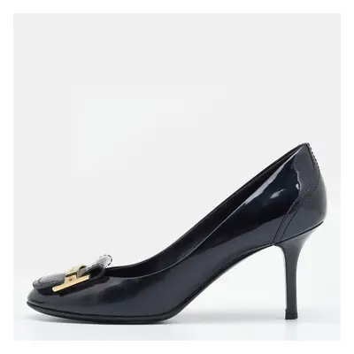 Louis Vuitton Navy Blue Patent Leather Pumps Size